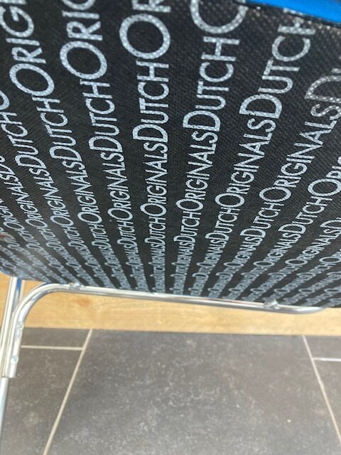 2 Gispen 412S fauteuils, kobalt blauw leder, chroom - Afbeelding 5