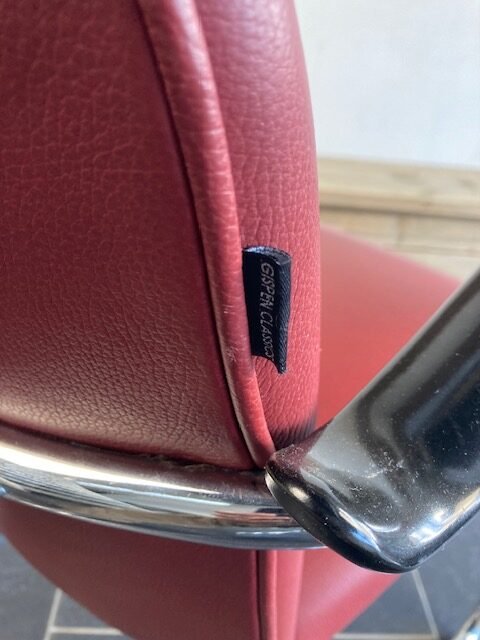 Gispen 414 fauteuil, chroom, bordeaux rood leder - Afbeelding 4