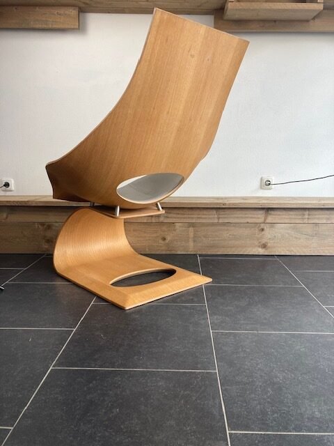 Carl Hansen & Son Dream fauteuil, eiken, lichtgrijs leder - Afbeelding 4