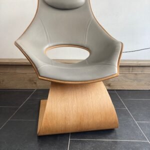 Carl Hansen & Son Dream fauteuil, eiken, lichtgrijs leder