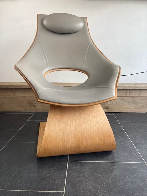 Carl Hansen & Son Dream fauteuil, eiken, lichtgrijs leder