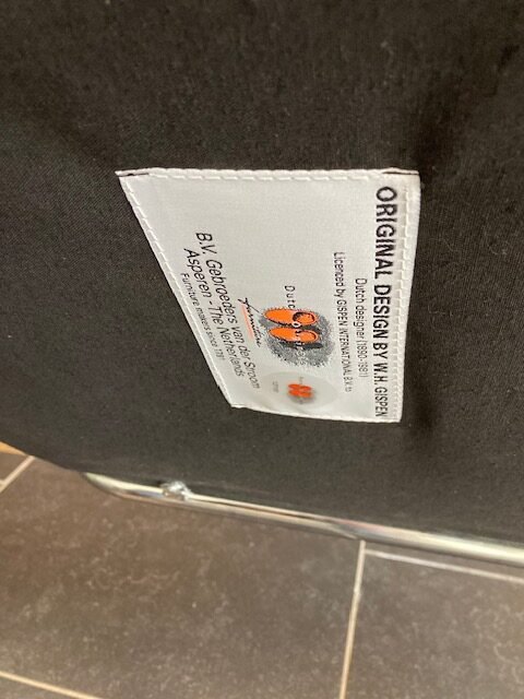 Gispen 412 fauteuil, chroom, donkergroen leder - Afbeelding 6