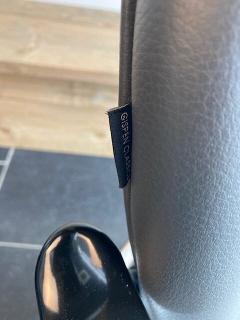 Gispen 414 fauteuil, chroom, donkergrijs leder - Afbeelding 6