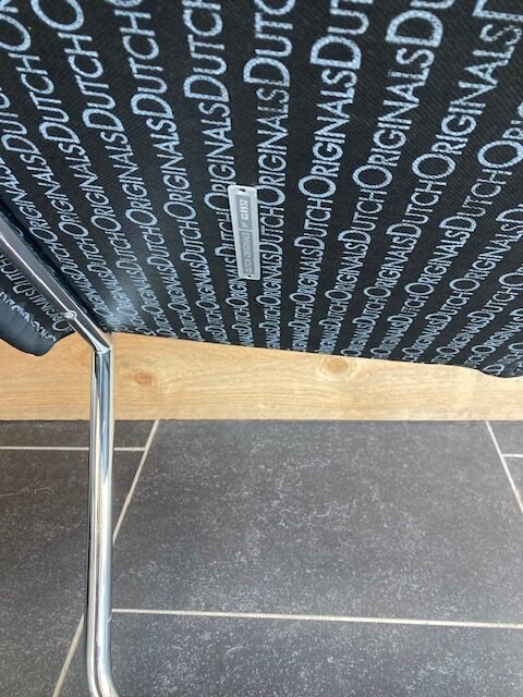 Gispen 414 fauteuil. chroom, zwart leder - Afbeelding 5