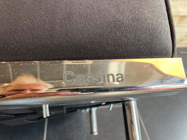 Cassina LC2 fauteuil, chroom, antraciet suede - Afbeelding 6