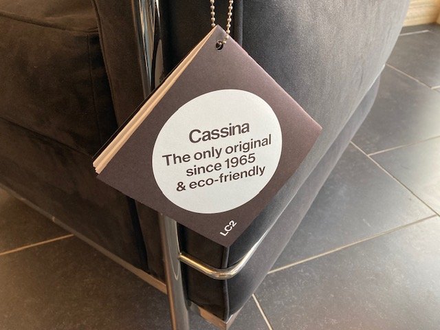 Cassina LC2 fauteuil, chroom, antraciet suede - Afbeelding 7