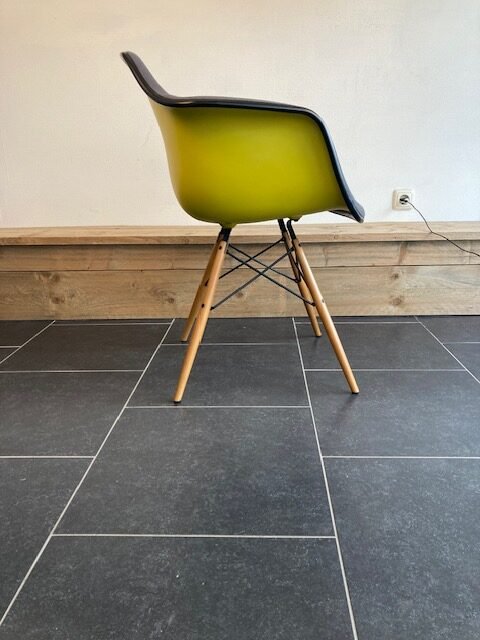 Vier Vitra DAW volledig bekleed , esdoorn goud, mosterd - Afbeelding 3