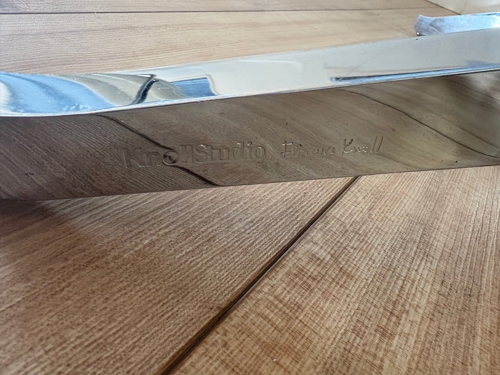 Florence Knoll tafel, marmer Calcatta, diameter 99 cm. - Afbeelding 5