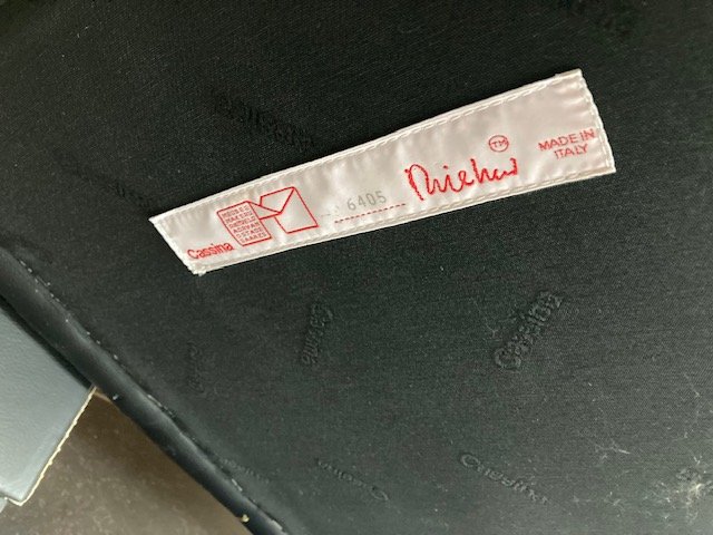 Cassina Utrecht fauteuil , zwart leer, Gerrit Rietveld - Afbeelding 6