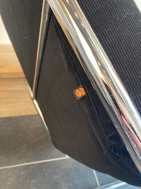 2 Gispen 405 fauteuils, chroom, nieuwe zwarte ribstof - Afbeelding 5