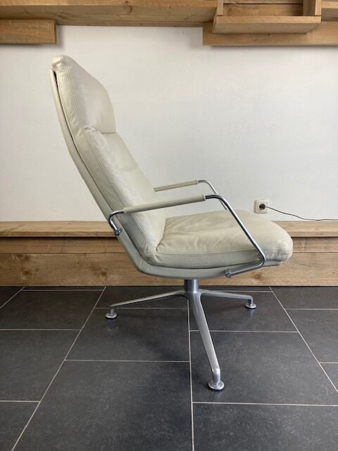 Walter Knoll Fabricius en Kastholm FK86 fauteuil, wit leder - Afbeelding 2