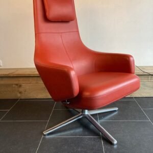 Vitra Repos fauteuil, premium leder, red stone