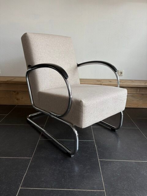 Gispen 407 fauteuil, chroom, frame, beige Divina Melange - Afbeelding 2