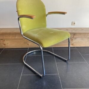 7 Gispen 413 RL, chroom, nieuwe ribstof, kleur naar keuze