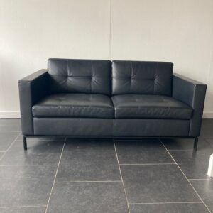 Walter Knoll Norman Foster 502 tweezits sofa , zwart leder