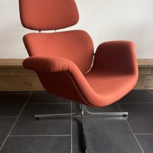 Artifort Big Tulip fauteuil , Pierre Paulin, roodbruine stof