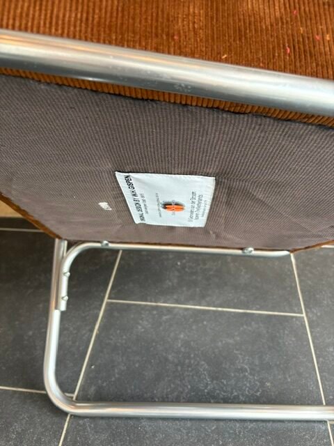 Gispen 412 fauteuil, chroom, nieuwe goudbruine ribstof - Afbeelding 6